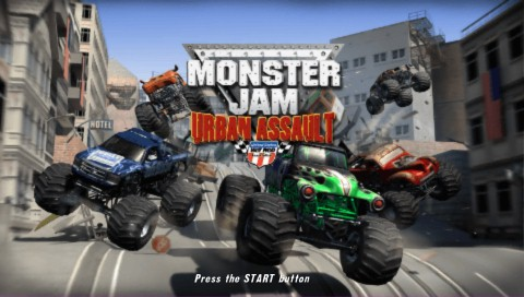 Monster Jam Urban Assault title screen for PSP